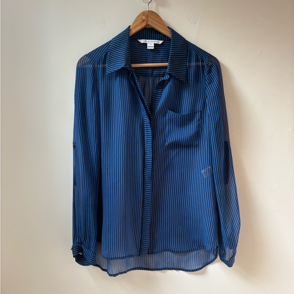 DVF Silk Striped Sheer Top - Picture 11 of 13